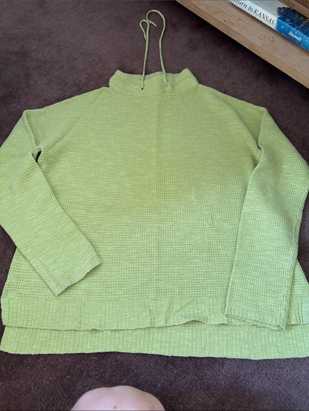 Linen Cotton funnel neck Sweater